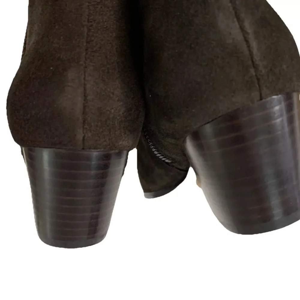 Banana Republic Everyday Ankle Boot Dark Chocolate Size 10.5 New Side Zip Suede